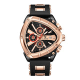 LIGE Mens Watch Analog Chronograph Luxury with Black & Rose-Gold Silicone Strap Wrist Watch For Men