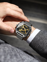 POEDAGAR Mens Dual Time Chronograph Luxury Watch Wrist Watch For Men Analog-Digital Watch