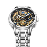 OVERFLY LIGE Mens Watch Analog Chronograph Luxury Watch Golden Wrist Watch For Men