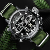 OVERFLY BIDEN Mens Dual Time Chronograph Luxury Wrist Watch For Men Analog-Digital Watch
