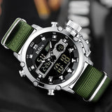 OVERFLY BIDEN Mens Dual Time Chronograph Luxury Wrist Watch For Men Analog-Digital Watch