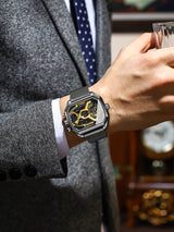 POEDAGAR Mens Dual Time Chronograph Luxury Watch Wrist Watch For Men Analog-Digital Watch