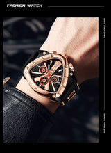 LIGE Mens Watch Analog Chronograph Luxury with Black & Rose-Gold Silicone Strap Wrist Watch For Men