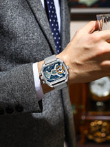 POEDAGAR Mens Dual Time Chronograph Luxury Watch Wrist Watch For Men Analog-Digital Watch