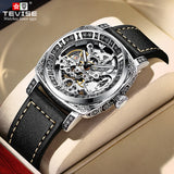 TEVISE Mens Automatic Skeleton Dial Luxury Watch for Men