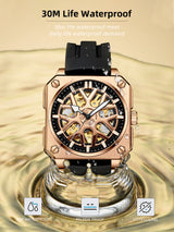 OVERFLY BIDEN Unique Wheel Dial Automatic Skeleton Mechanical Luxury Men's Watch (NOW IN INDIA)