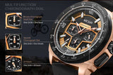 OVERFLY MEGIR Sports Chronograph Watch For-Men(NOW IN INDIA)-2056-Black-Gold