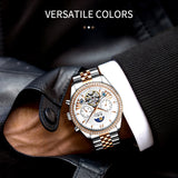 OVERFLY BIDEN MENS Automatic Skeleton Mechanical wrist Watch For Men