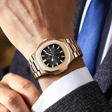 OVERFLY POEDAGAR Analog Luxury Rose Gold with Extra Brown Strap Watch For Men