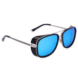 Tony Stark Blue & Black Unisex Sunglasses (3023-Gold-Blue)