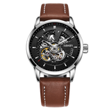 OVERFLY OUBAOER Automatic Skeleton Mechanical Luxury wrist Watch For Men