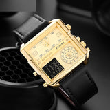 OVERFLY SANDA NOW IN INDIA - Square Dial Men's Analog & Digital Chronograph Watch (GOLD)