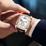 OVERFLY Onola Automatic Skeleton Mechanical Unique Dial Luxury wrist Watch For Men