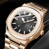 OVERFLY POEDAGAR Analog Luxury Rose Gold with Extra Brown Strap Watch For Men