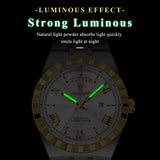 POEDAGAR Mens Watch Analog Multifunction Luxury Golden Wrist Watch For Men