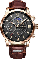 OVERFLY LIGE Mens Watch Analog Chronograph Luxury wrist Watch For Men