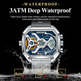 POEDAGAR Mens Dual Time Chronograph Luxury Watch Wrist Watch For Men Analog-Digital Watch