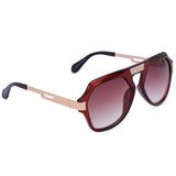 Classic Look Women's Sunglasses (J1080-Brown-Gold)