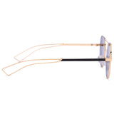 The Half Moon Stylish Unisex Sunglasses (2281-Black-Gold)