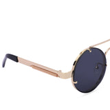 Steampunk Classy Look Unisex Sunglasses (8151-Black-Gold)
