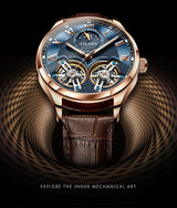 AILANG Mens Watch Automatic Chronograph Mechanical Skeleton Luxury wrist Watc For Men