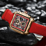 OVERFLY LIGE NOW IN INDIA - Rectangle Dial Men's Analog Chronograph Watch (8981-Red)