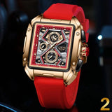 OVERFLY LIGE NOW IN INDIA - Rectangle Dial Men's Analog Chronograph Watch (8981-Red)