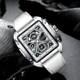 OVERFLY LIGE Mens Watch Analog Chronograph Luxury Rectangle Dial wrist Watch For Men