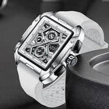 OVERFLY LIGE Mens Watch Analog Chronograph Luxury Rectangle Dial wrist Watch For Men