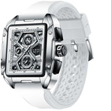 OVERFLY LIGE Mens Watch Analog Chronograph Luxury Rectangle Dial wrist Watch For Men