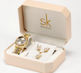 OVERFLY SHENGKE Analog Watch with Jewellery Combo Set For Ladies(K0156-Black)