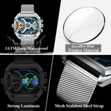 POEDAGAR Mens Dual Time Chronograph Luxury Watch Wrist Watch For Men Analog-Digital Watch