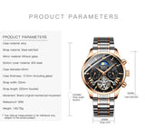 OVERFLY BIDEN MENS Automatic Skeleton Mechanical Multifunction wrist Watch For Men