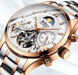 OVERFLY BIDEN MENS Automatic Skeleton Mechanical Multifunction wrist Watch For Men