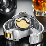 OVERFLY BIDEN MENS Automatic Skeleton Mechanical wrist Watch For Men