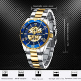 OVERFLY BIDEN MENS Automatic Skeleton Mechanical wrist Watch For Men