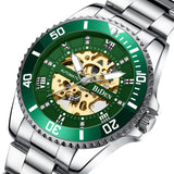 OVERFLY BIDEN MENS Automatic Skeleton Mechanical wrist Watch For Men