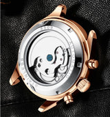 OVERFLY BIDEN MENS Automatic Skeleton Mechanical Multifunction wrist Watch For Men