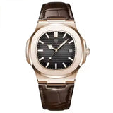 OVERFLY POEDAGAR Analog Luxury Rose Gold with Extra Brown Strap Watch For Men