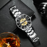 OVERFLY BIDEN MENS Automatic Skeleton Mechanical wrist Watch For Men