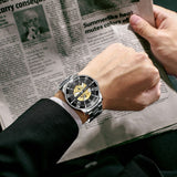 OVERFLY BIDEN MENS Automatic Skeleton Mechanical wrist Watch For Men