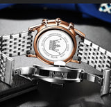 OLEVS Mens Watch Analog Chronograph Luxury Black with Rose Gold Wrist Watch For Men