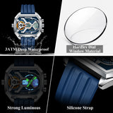 POEDAGAR Mens Dual Time Chronograph Luxury Watch Wrist Watch For Men Analog-Digital Watch
