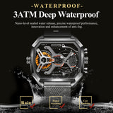 POEDAGAR Mens Dual Time Chronograph Luxury Watch Wrist Watch For Men Analog-Digital Watch