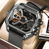 POEDAGAR Mens Dual Time Chronograph Luxury Watch Wrist Watch For Men Analog-Digital Watch