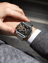 POEDAGAR Mens Dual Time Chronograph Luxury Wrist Watch For Men Analog-Digital Watch