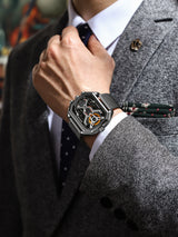 POEDAGAR Mens Dual Time Chronograph Luxury Wrist Watch For Men Analog-Digital Watch