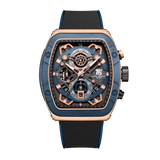 T5 Mens Watch Analog Chronograph Luxury Watch With Black Dial & Brown Silicone Strap Wrist Watch For Men
