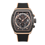 T5 Mens Watch Analog Chronograph Luxury Watch With Blue & Black Silicone Strap Wrist Watch For Men