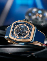 T5 Mens Watch Analog Chronograph Luxury Watch With Blue Dial & Blue Silicone Strap Wrist Watch For Men